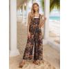 image:imageIWOLLENCE Womens Summer Jumpsuits Boho Wide Leg Overalls Casual Loose Rompers with Pockets 202653 Navy Blue Paisley
