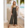 image:imageIWOLLENCE Womens Summer Jumpsuits Boho Wide Leg Overalls Casual Loose Rompers with Pockets 202654 Navy Stripe Flower