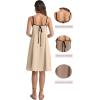 image:imageIWOLLENCE Sundresses for Women Spaghetti Strap Dress Summer Sleeveless Knee Length A Line Dress with PocketsApricot