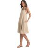 image:imageIWOLLENCE Sundresses for Women Spaghetti Strap Dress Summer Sleeveless Knee Length A Line Dress with PocketsApricot
