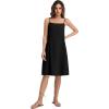 image:imageIWOLLENCE Sundresses for Women Spaghetti Strap Dress Summer Sleeveless Knee Length A Line Dress with PocketsBlack