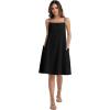 image:imageIWOLLENCE Sundresses for Women Spaghetti Strap Dress Summer Sleeveless Knee Length A Line Dress with PocketsBlack