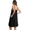 image:imageIWOLLENCE Sundresses for Women Spaghetti Strap Dress Summer Sleeveless Knee Length A Line Dress with PocketsBlack