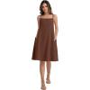 image:imageIWOLLENCE Sundresses for Women Spaghetti Strap Dress Summer Sleeveless Knee Length A Line Dress with PocketsCoffee