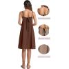 image:imageIWOLLENCE Sundresses for Women Spaghetti Strap Dress Summer Sleeveless Knee Length A Line Dress with PocketsCoffee