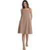 image:imageIWOLLENCE Sundresses for Women Spaghetti Strap Dress Summer Sleeveless Knee Length A Line Dress with PocketsKhaki