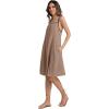 image:imageIWOLLENCE Sundresses for Women Spaghetti Strap Dress Summer Sleeveless Knee Length A Line Dress with PocketsKhaki