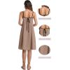 image:imageIWOLLENCE Sundresses for Women Spaghetti Strap Dress Summer Sleeveless Knee Length A Line Dress with PocketsKhaki