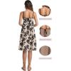 image:imageIWOLLENCE Sundresses for Women Spaghetti Strap Dress Summer Sleeveless Knee Length A Line Dress with PocketsKhaki Black Flower