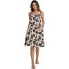 image:imageIWOLLENCE Sundresses for Women Spaghetti Strap Dress Summer Sleeveless Knee Length A Line Dress with PocketsKhaki Black Flower