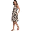 image:imageIWOLLENCE Sundresses for Women Spaghetti Strap Dress Summer Sleeveless Knee Length A Line Dress with PocketsKhaki Black Flower