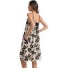 image:imageIWOLLENCE Sundresses for Women Spaghetti Strap Dress Summer Sleeveless Knee Length A Line Dress with PocketsKhaki Black Flower