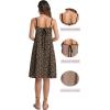 image:imageIWOLLENCE Sundresses for Women Spaghetti Strap Dress Summer Sleeveless Knee Length A Line Dress with PocketsLd Dark Khaki