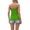 image:imageIWOLLENCE Womens Floral Tube Tops Casual Summer Backless Strapless Top Sleeveless Bandeau Tanks ShirtC Apple Green