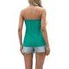 image:imageIWOLLENCE Womens Floral Tube Tops Casual Summer Backless Strapless Top Sleeveless Bandeau Tanks ShirtC Blue Green