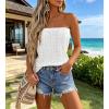 image:imageIWOLLENCE Womens Floral Tube Tops Casual Summer Backless Strapless Top Sleeveless Bandeau Tanks ShirtC1 Eyelet White