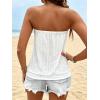image:imageIWOLLENCE Womens Floral Tube Tops Casual Summer Backless Strapless Top Sleeveless Bandeau Tanks ShirtC1 Eyelet White