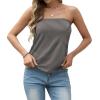 image:imageIWOLLENCE Womens Floral Tube Tops Casual Summer Backless Strapless Top Sleeveless Bandeau Tanks ShirtFp Black White Stripe