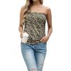 image:imageIWOLLENCE Womens Floral Tube Tops Casual Summer Backless Strapless Top Sleeveless Bandeau Tanks ShirtFp Black Yellow