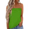 image:imageIWOLLENCE Womens Floral Tube Tops Casual Summer Backless Strapless Top Sleeveless Bandeau Tanks ShirtC Apple Green