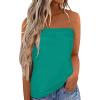 image:imageIWOLLENCE Womens Floral Tube Tops Casual Summer Backless Strapless Top Sleeveless Bandeau Tanks ShirtC Blue Green