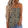image:imageIWOLLENCE Womens Floral Tube Tops Casual Summer Backless Strapless Top Sleeveless Bandeau Tanks ShirtFp Black Yellow