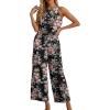 image:imageIWOLLENCE Womens Summer 2 Piece Outfits Set Round neck Sleeveless Tank Crop Top Wide Leg pants Set Pockets JumpsuitsB01 Black Ishitake