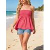 image:imageIWOLLENCE Womens Tube Tops Flowy Pleated Strapless Top Long Sleeveless Bandeau Tanks Cute Beach Coverups SummerC Dark Pink