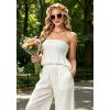 image:imageIWOLLENCE Womens Tube Tops Flowy Pleated Strapless Top Long Sleeveless Bandeau Tanks Cute Beach Coverups SummerC White
