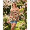image:imageIWOLLENCE Womens Tube Tops Flowy Pleated Strapless Top Long Sleeveless Bandeau Tanks Cute Beach Coverups SummerFp Colorful Daisy
