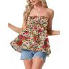 image:imageIWOLLENCE Womens Tube Tops Flowy Pleated Strapless Top Long Sleeveless Bandeau Tanks Cute Beach Coverups SummerFp Colorful Daisy