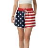 image:imageIWOLLENCE Womens Checkered Shorts Elastic Waist with Drawstring Plaid Short Pants Beach Summer with PocketsFgred Blue