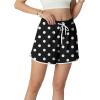image:imageIWOLLENCE Womens Checkered Shorts Elastic Waist with Drawstring Plaid Short Pants Beach Summer with PocketsYdblack White Dot