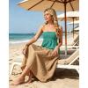image:imageIWOLLENCE Womens Tube Tops Flowy Pleated Strapless Top Long Sleeveless Bandeau Tanks Cute Beach Coverups SummerC Blue Green