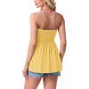 image:imageIWOLLENCE Womens Tube Tops Flowy Pleated Strapless Top Long Sleeveless Bandeau Tanks Cute Beach Coverups SummerC Yellow
