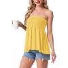 image:imageIWOLLENCE Womens Tube Tops Flowy Pleated Strapless Top Long Sleeveless Bandeau Tanks Cute Beach Coverups SummerC Yellow