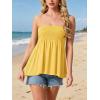 image:imageIWOLLENCE Womens Tube Tops Flowy Pleated Strapless Top Long Sleeveless Bandeau Tanks Cute Beach Coverups SummerC Yellow