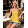 image:imageIWOLLENCE Womens Tube Tops Flowy Pleated Strapless Top Long Sleeveless Bandeau Tanks Cute Beach Coverups SummerC Yellow