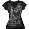 image:imageIWOLLENCE Womens Y2K Gothic Shirts V Neck Cap Short Sleeve Vintage Grahipc Tees 2000s Alternative Slim Fit Grunge Punk TopsAblack Butterfly