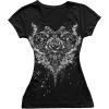 image:imageIWOLLENCE Womens Y2K Gothic Shirts V Neck Cap Short Sleeve Vintage Grahipc Tees 2000s Alternative Slim Fit Grunge Punk TopsBblack Rose