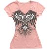image:imageIWOLLENCE Womens Y2K Gothic Shirts V Neck Cap Short Sleeve Vintage Grahipc Tees 2000s Alternative Slim Fit Grunge Punk TopsCpink Wings