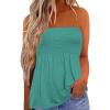 image:imageIWOLLENCE Womens Tube Tops Flowy Pleated Strapless Top Long Sleeveless Bandeau Tanks Cute Beach Coverups SummerC Blue Green
