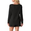 image:imageIWOLLENCE Womens 2 Piece Swimsuit Cover Up Waffle Cardigan Tops and Shorts with Pockets Sets Bathing Suit Beach OutfitCblack