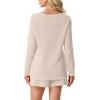 image:imageIWOLLENCE Womens 2 Piece Swimsuit Cover Up Waffle Cardigan Tops and Shorts with Pockets Sets Bathing Suit Beach OutfitCcream White