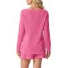 image:imageIWOLLENCE Womens 2 Piece Swimsuit Cover Up Waffle Cardigan Tops and Shorts with Pockets Sets Bathing Suit Beach OutfitCpink