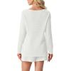 image:imageIWOLLENCE Womens 2 Piece Swimsuit Cover Up Waffle Cardigan Tops and Shorts with Pockets Sets Bathing Suit Beach OutfitCwhite
