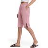 image:imageIWOLLENCE Womens Casual Summer Bermuda Shorts Side Split Button Deco Knee Length Long Shorts with PocketsCpink