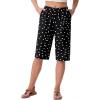 image:imageIWOLLENCE Womens Casual Summer Bermuda Shorts Side Split Button Deco Knee Length Long Shorts with PocketsFpblack White Dot