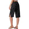 image:imageIWOLLENCE Womens Casual Summer Bermuda Shorts Side Split Button Deco Knee Length Long Shorts with PocketsFpblack White Dot