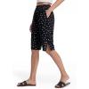 image:imageIWOLLENCE Womens Casual Summer Bermuda Shorts Side Split Button Deco Knee Length Long Shorts with PocketsFpblack White Dot
